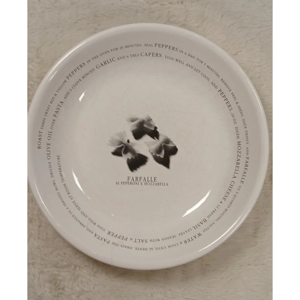 Pottery Barn‎ Rustic Recipe Pasta Bowl Farfalle